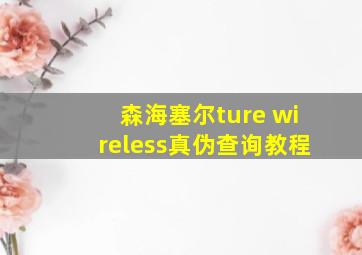 森海塞尔ture wireless真伪查询教程